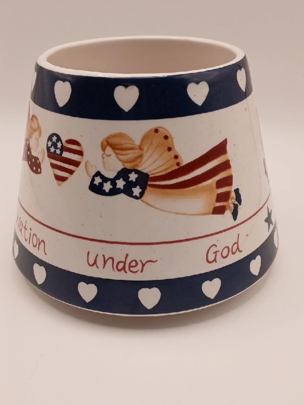 Home Interiors Patriotic Angel Ceramic Candle Shade Topper